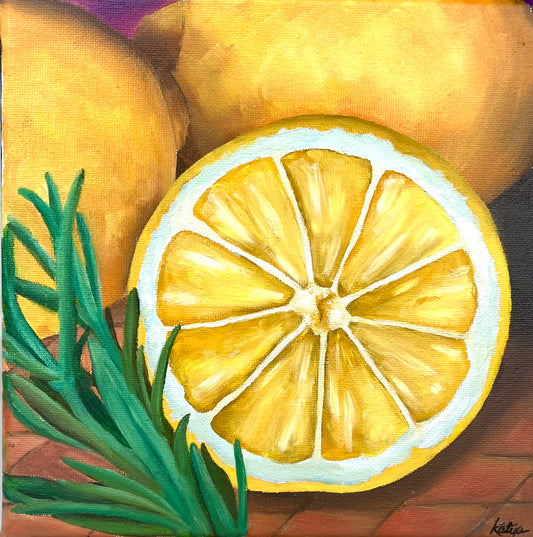 Lemon & Herbs - Painting
